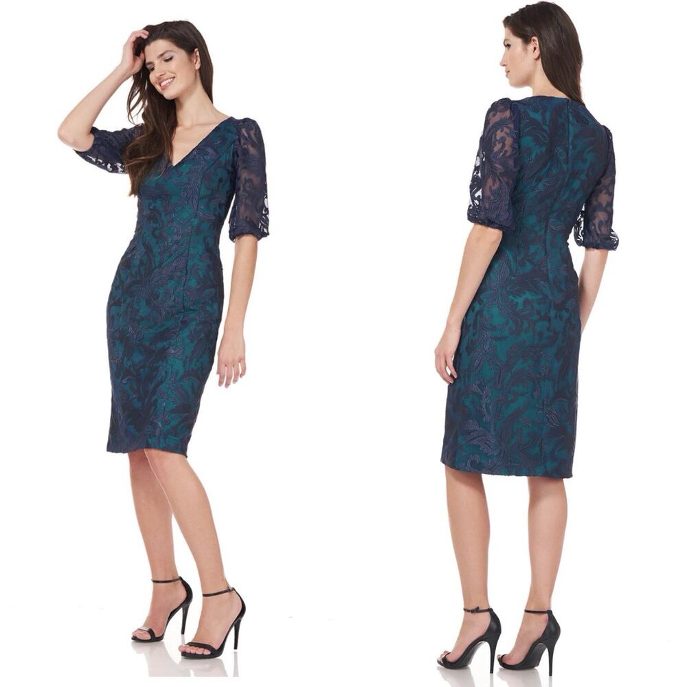 JS Collections Celeste dress lace Navy green Size 4